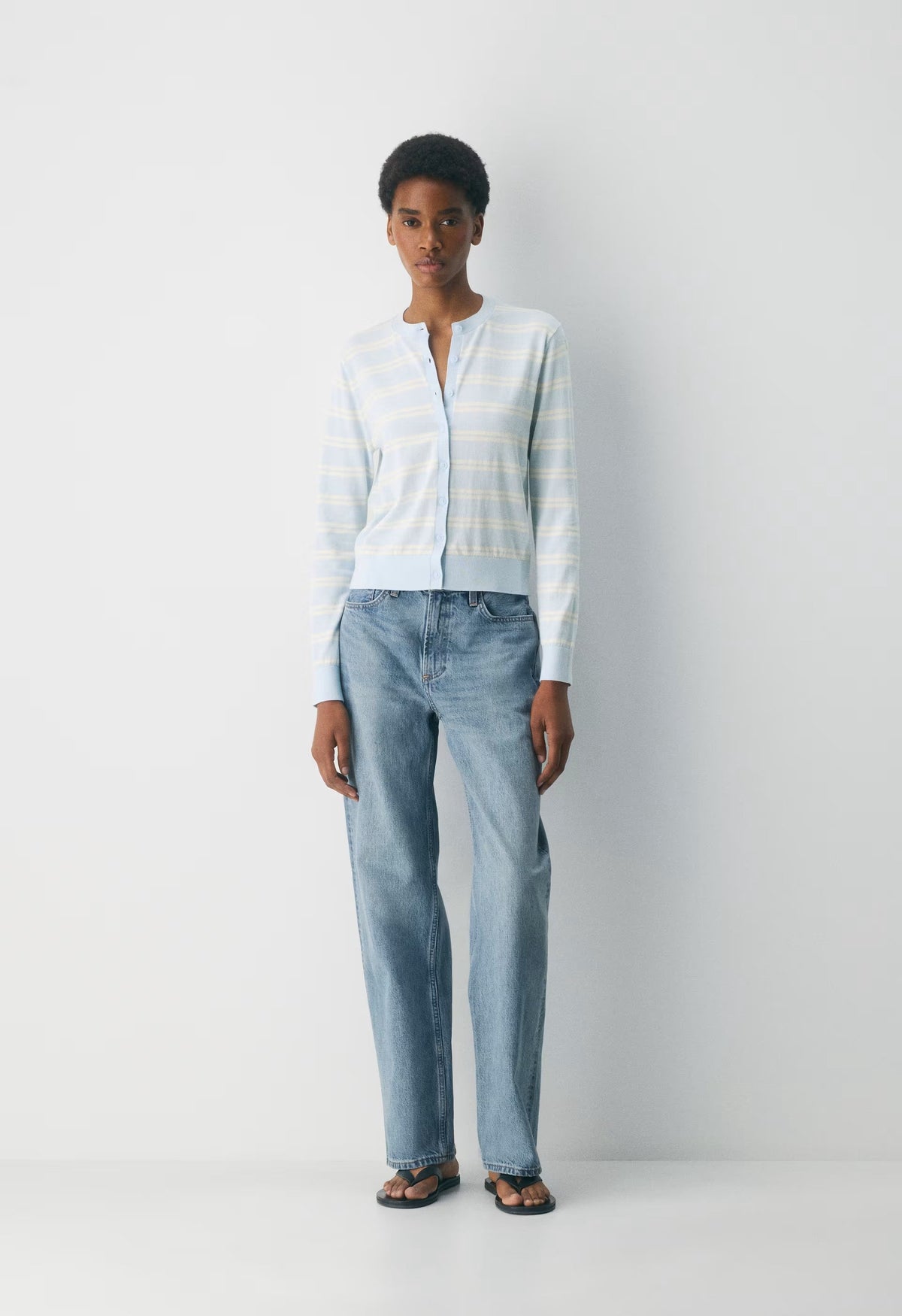 Noteworthy Cardigan - MDDAY BLUE/LGHT BRCH