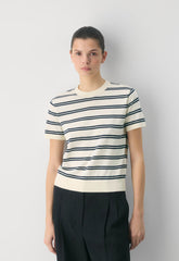 Bloor Shortsleeve Sweater - LT BIRCH/ ADMIRAL
