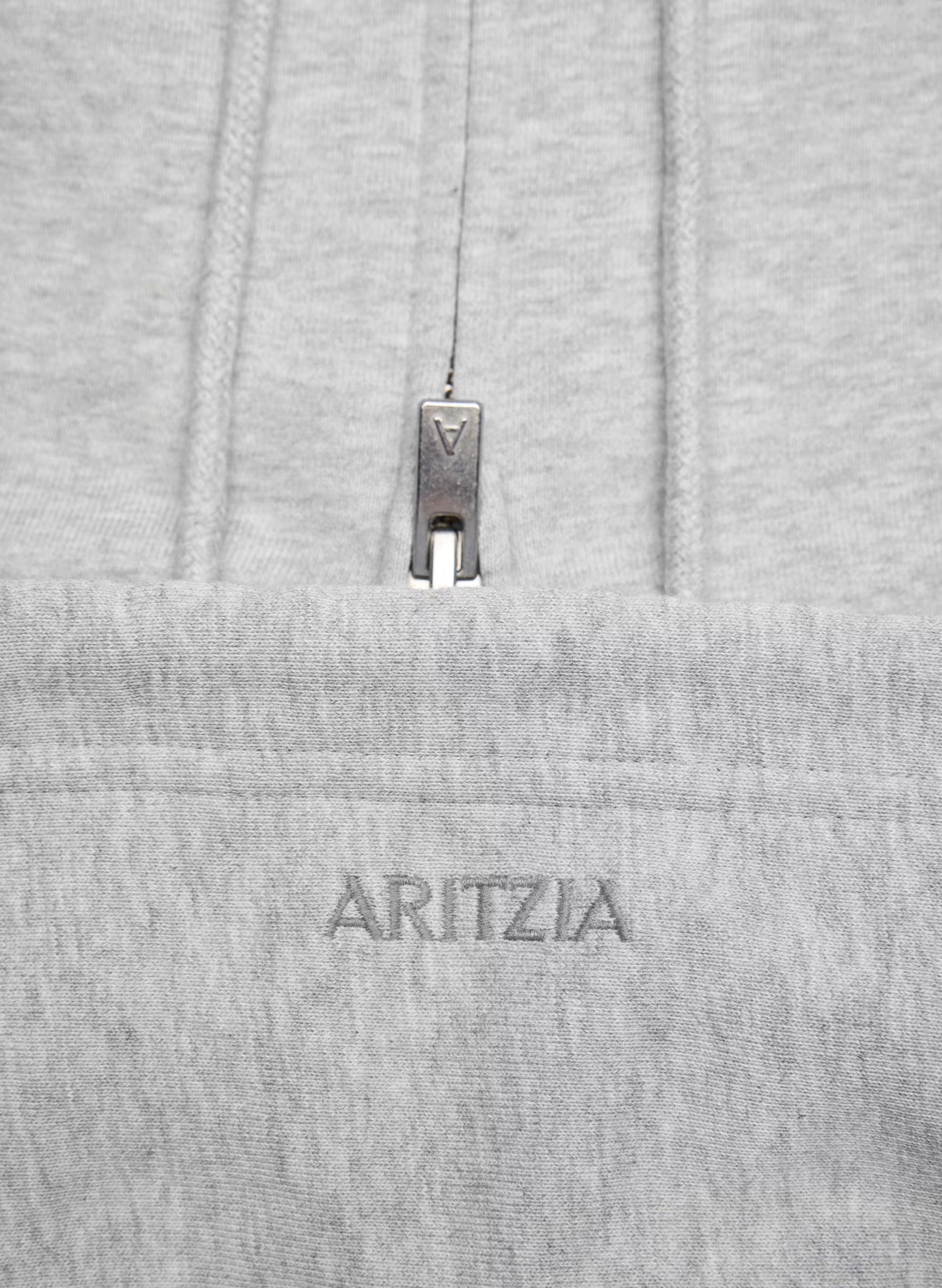 Terry Sweatfleece Boyfriend Boxy Zip Hoodie - HEATHER CHROME