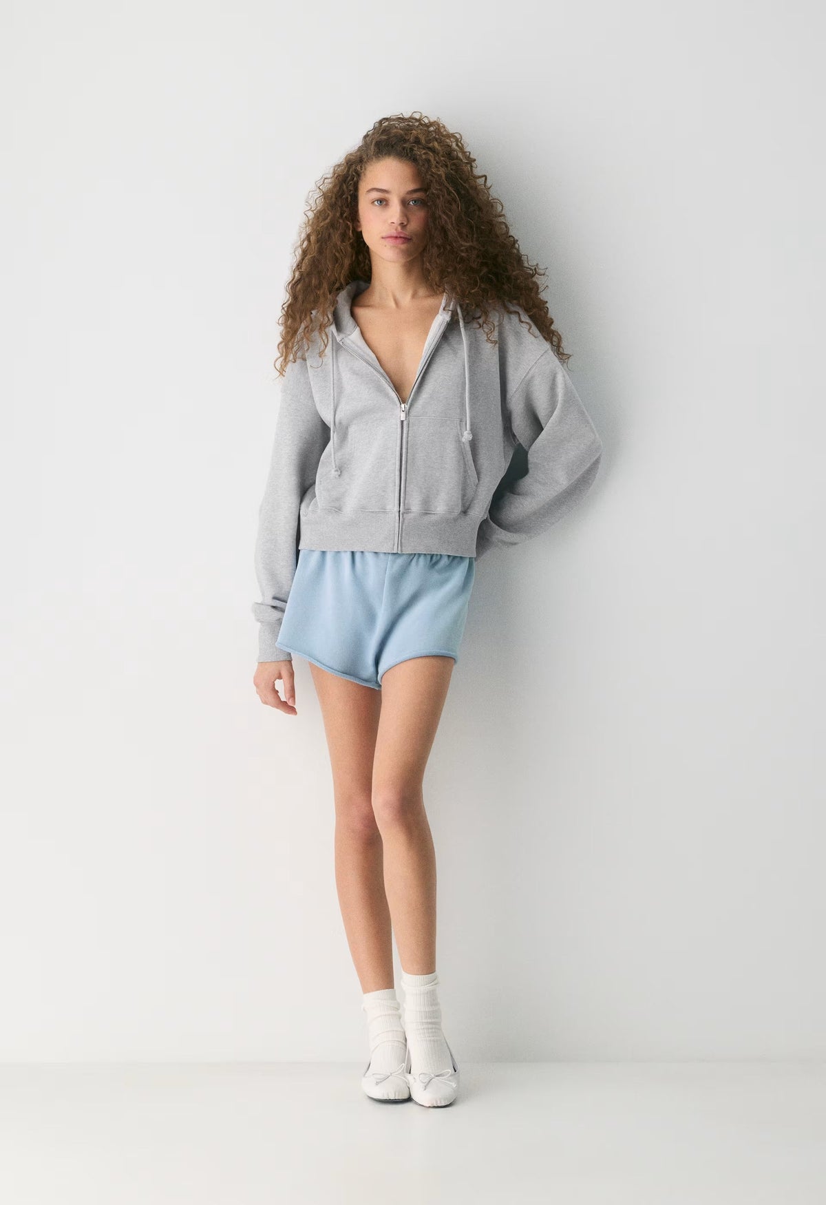 Terry Sweatfleece Boyfriend Boxy Zip Hoodie - HEATHER CHROME