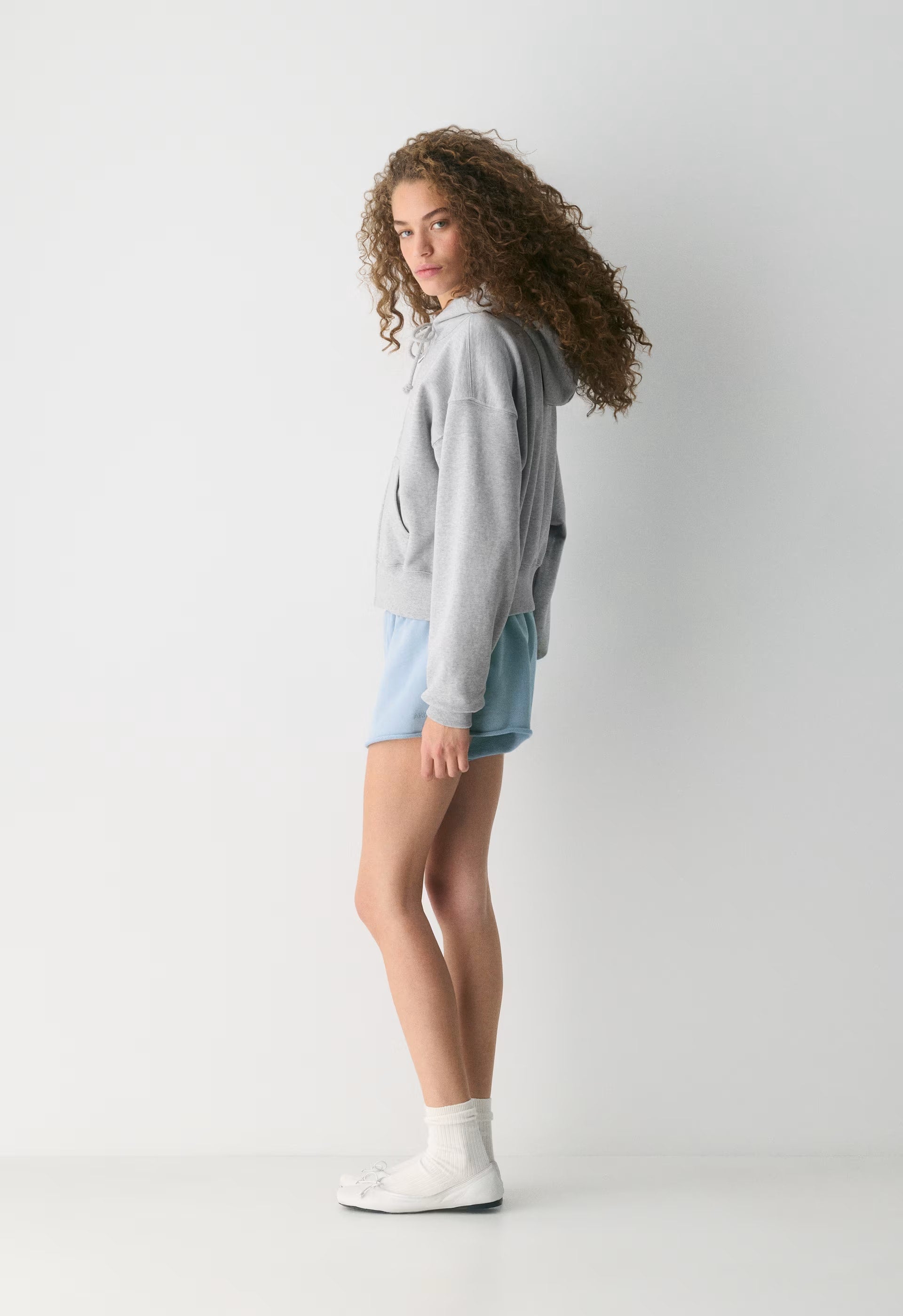 Terry Sweatfleece Boyfriend Boxy Zip Hoodie - HEATHER DARK GREY