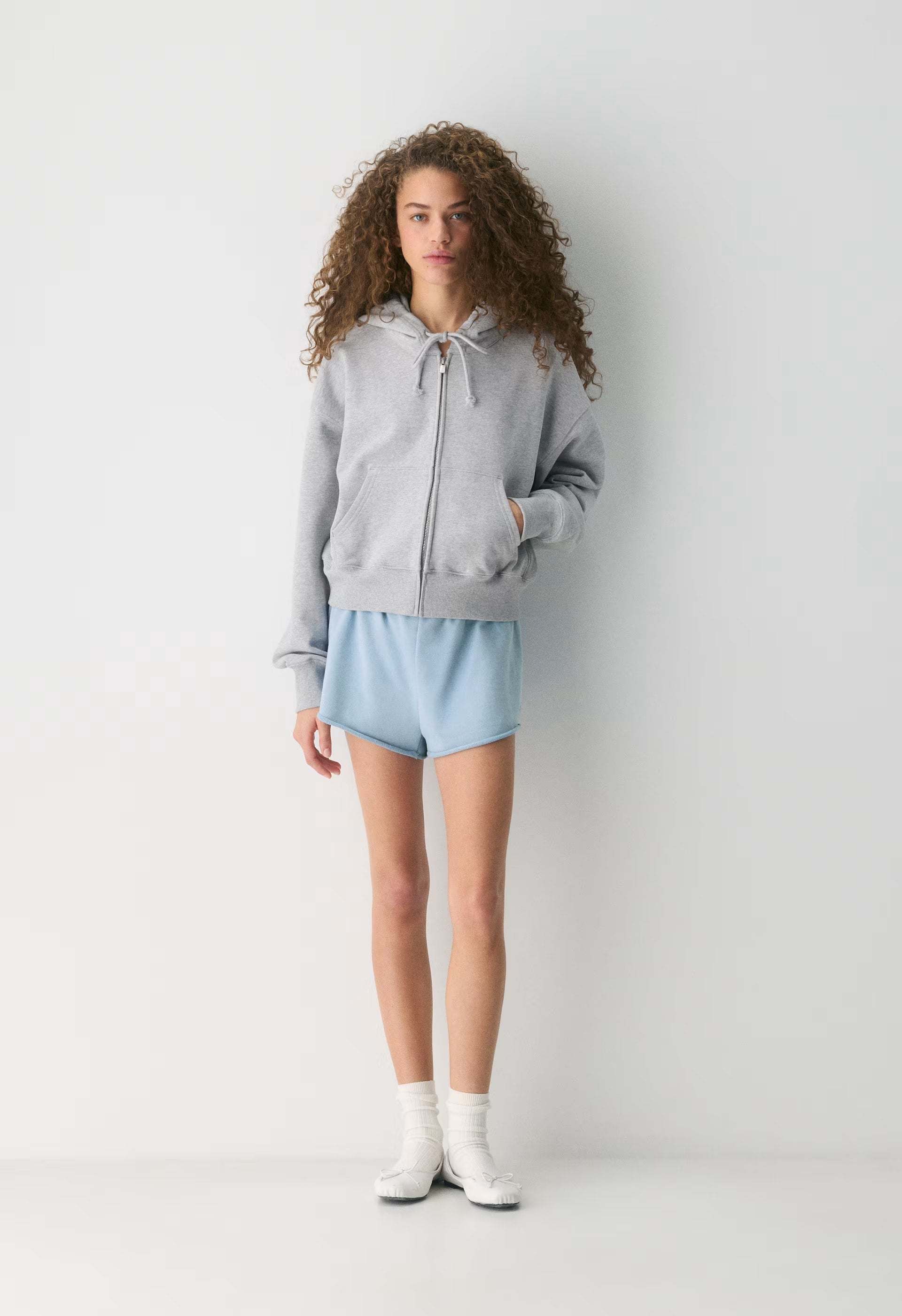 Terry Sweatfleece Boyfriend Boxy Zip Hoodie - HEATHER DARK GREY