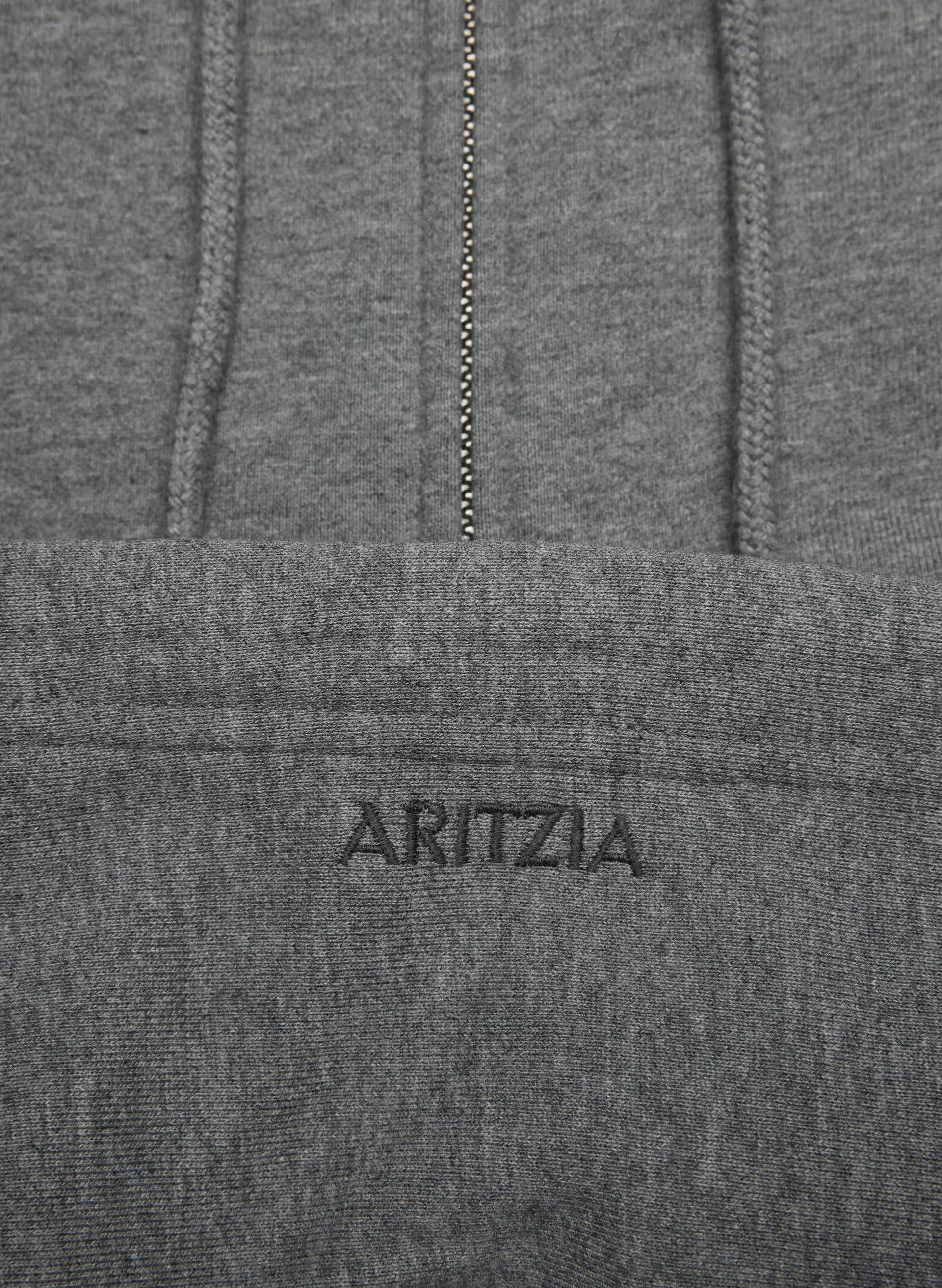 Terry Sweatfleece Boyfriend Boxy Zip Hoodie - HEATHER DARK GREY