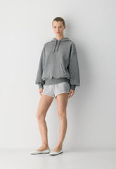 Terry Sweatfleece Mega Hoodie - HEATHER DARK GREY