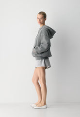 Terry Sweatfleece Mega Hoodie - HEATHER DARK GREY