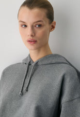 Terry Sweatfleece Mega Hoodie - HEATHER DARK GREY