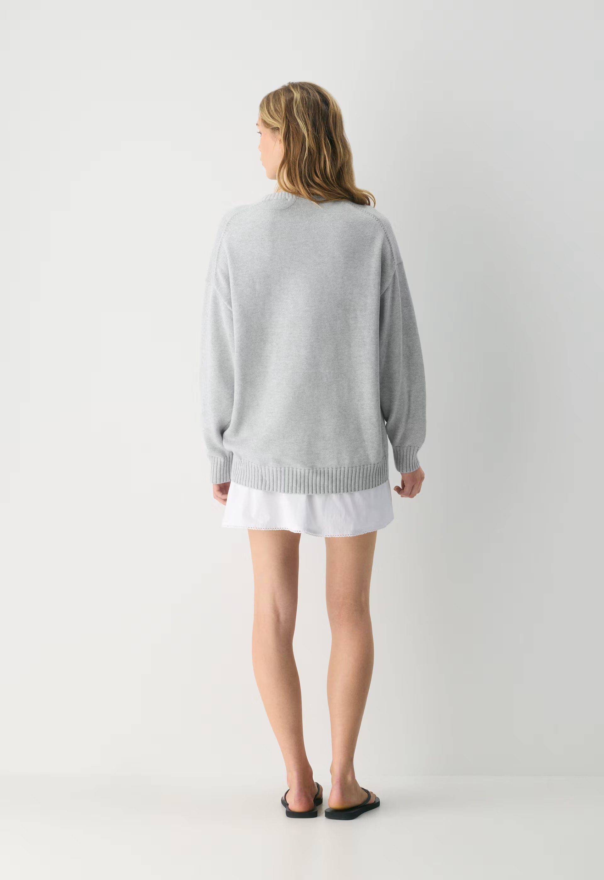Cotton Charm™ Peggy Icon Sweater - HTHR CHRM /BEAR