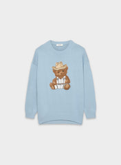 Cotton Charm™ Peggy Icon Sweater - RIPPLE BLUE/BEAR