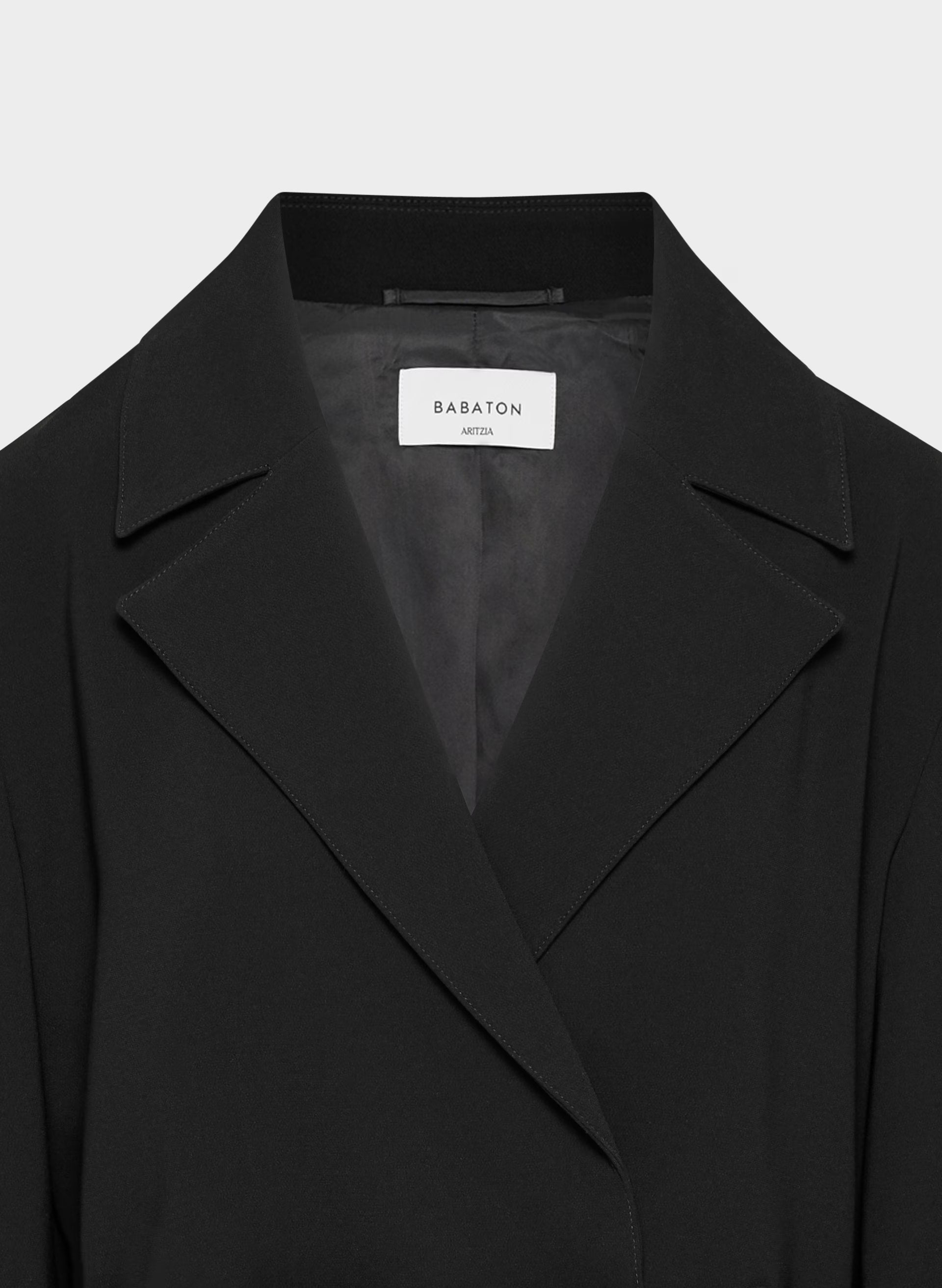 Postage Trench Coat - Sway Crepe - BLACK