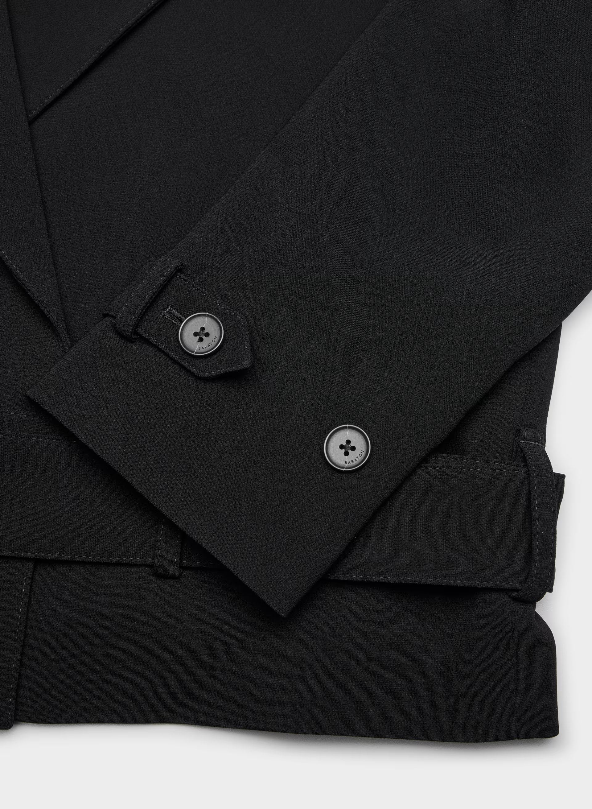 Postage Trench Coat - Sway Crepe - BLACK
