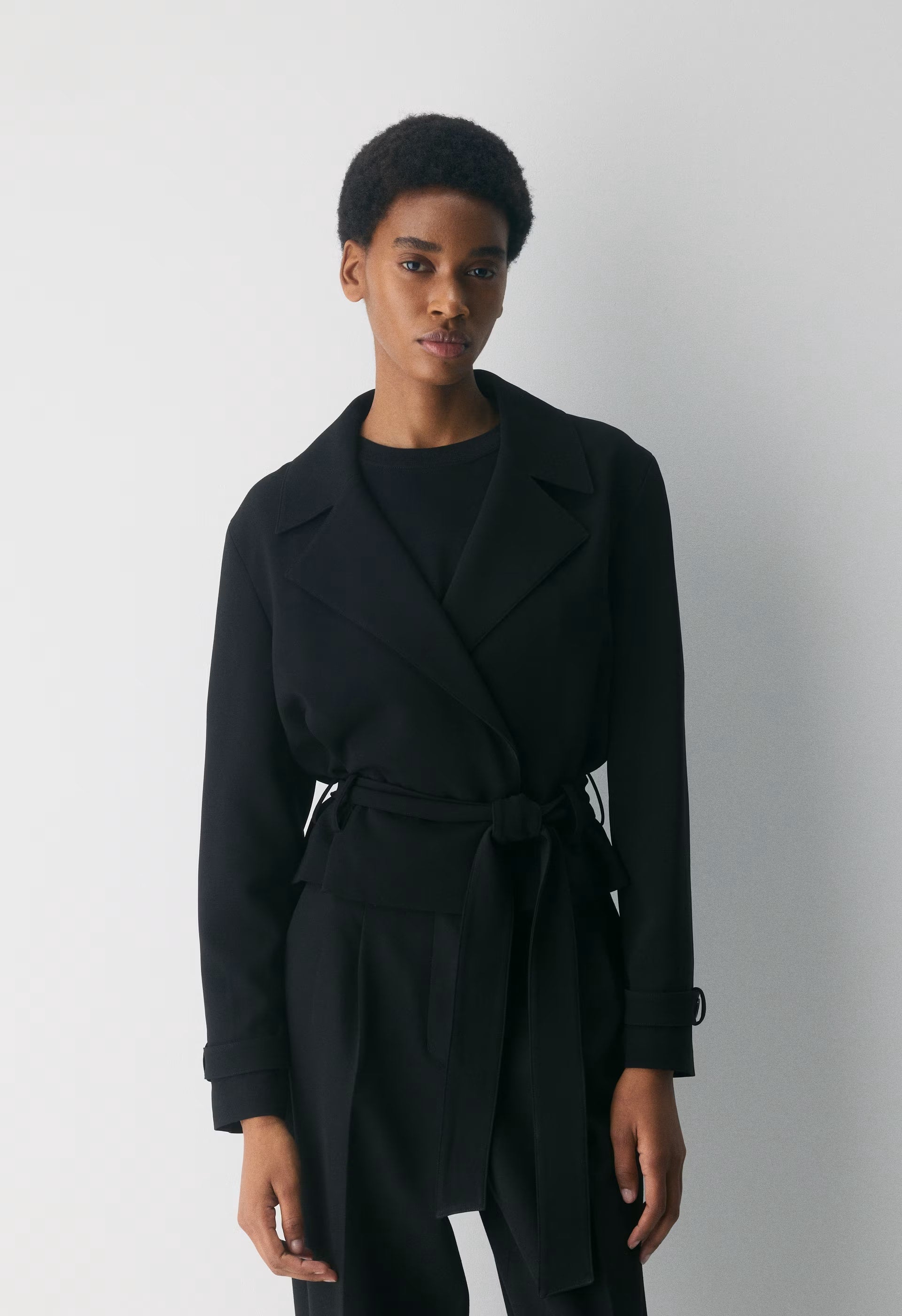 Postage Trench Coat - Sway Crepe - BLACK
