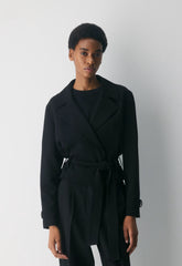 Postage Trench Coat - Sway Crepe - BLACK