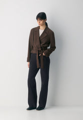Postage Trench Coat - Sway Crepe - RICH MOCHA BROWN