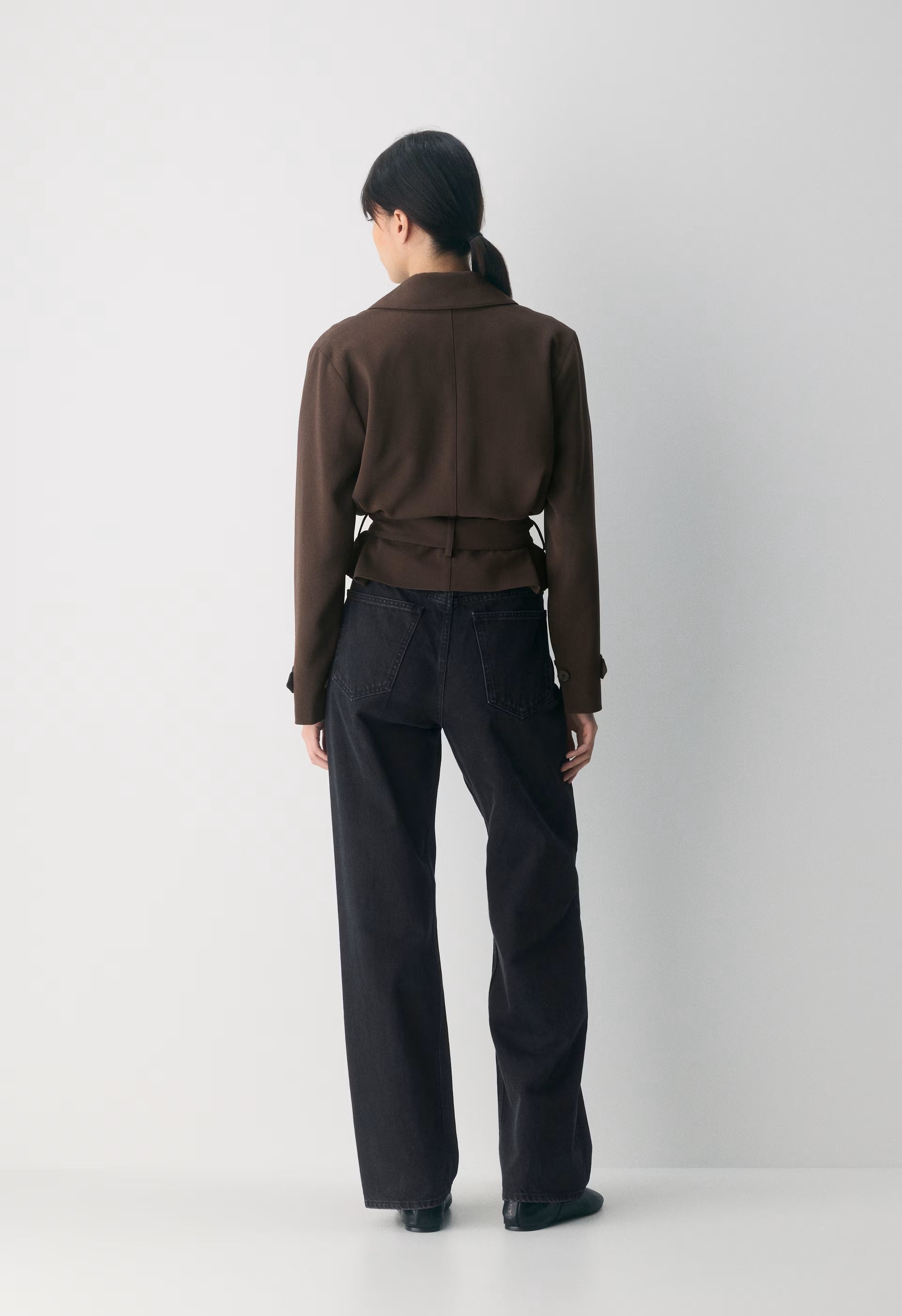 Postage Trench Coat - Sway Crepe - RICH MOCHA BROWN