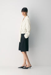 Postage Trench Coat - Sway Crepe - VINTAGE WHITE