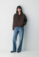 Caddie Blouson Jacket - RICH MOCHA BROWN