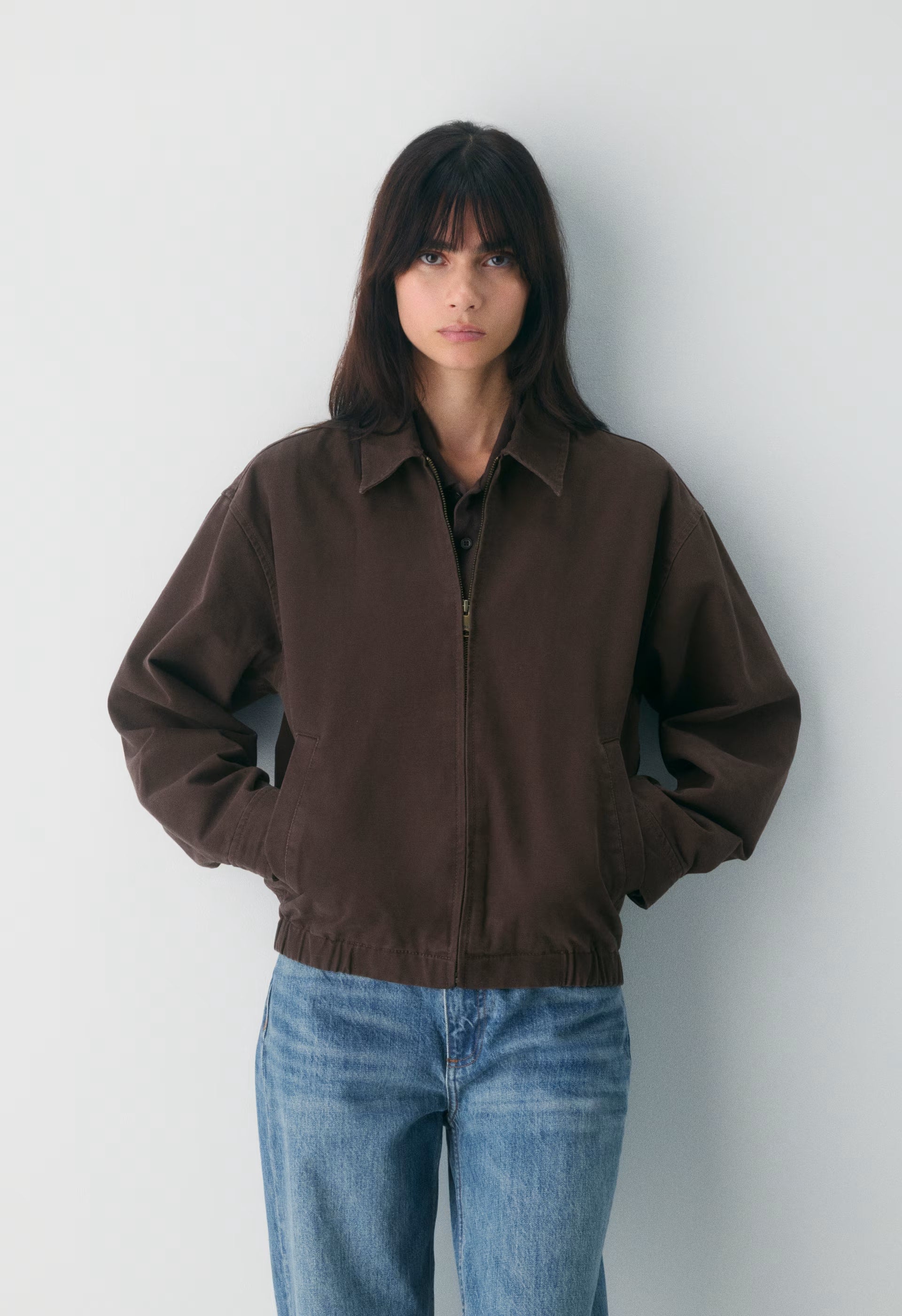 Caddie Blouson Jacket - RICH MOCHA BROWN