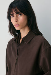 Caddie Blouson Jacket - RICH MOCHA BROWN
