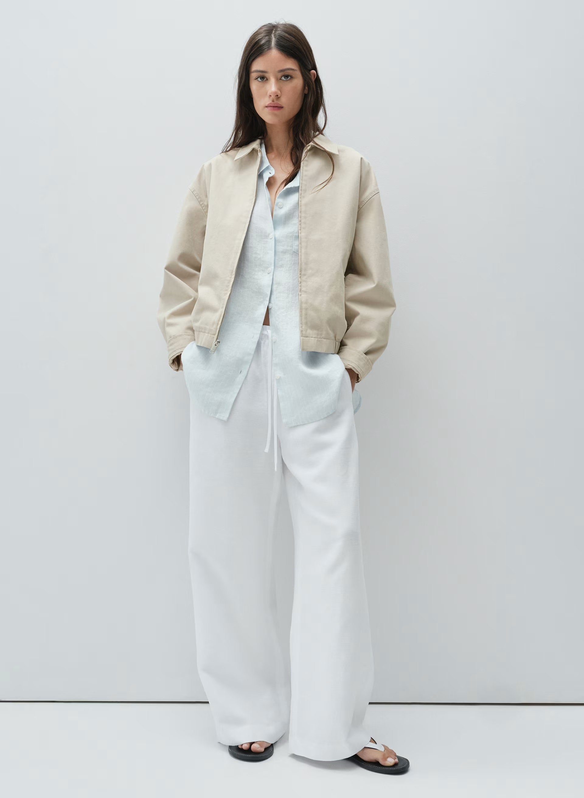 Caddie Blouson Jacket - MARCONA BEIGE