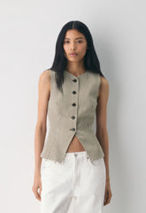 CruiseLinen™ Regal Vest - SRPHN CHCK L BH/CL BR