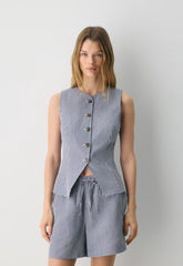 CruiseLinen™ Regal Vest - SRPN CK LT BRH/HBR NVY