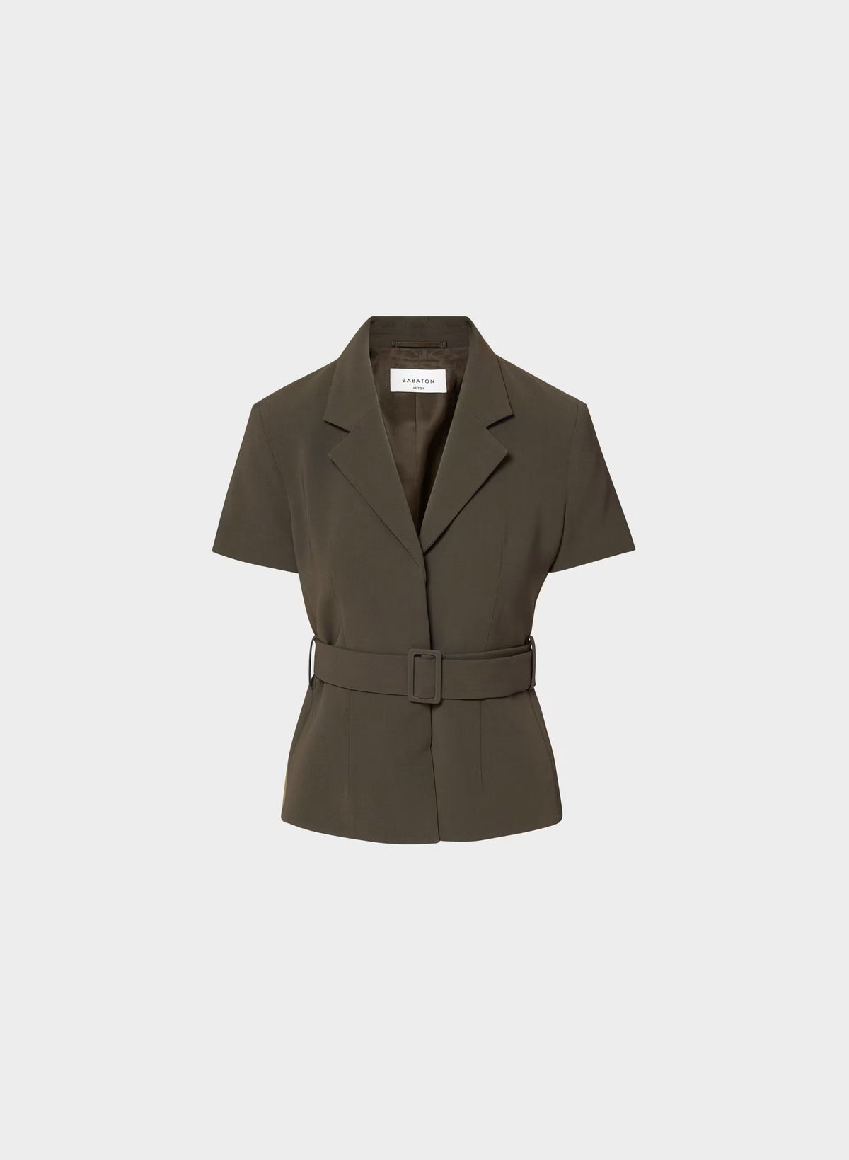 Brynn Shortsleeve Blazer - Sway Crepe - CACAO NIB BROWN