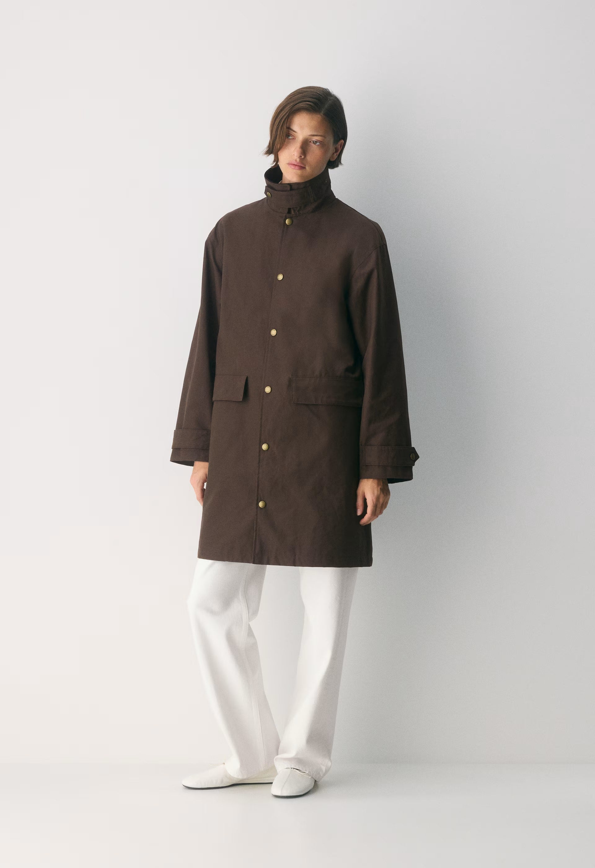 Soundwave Waxed Trench Coat - BURNT BROWN