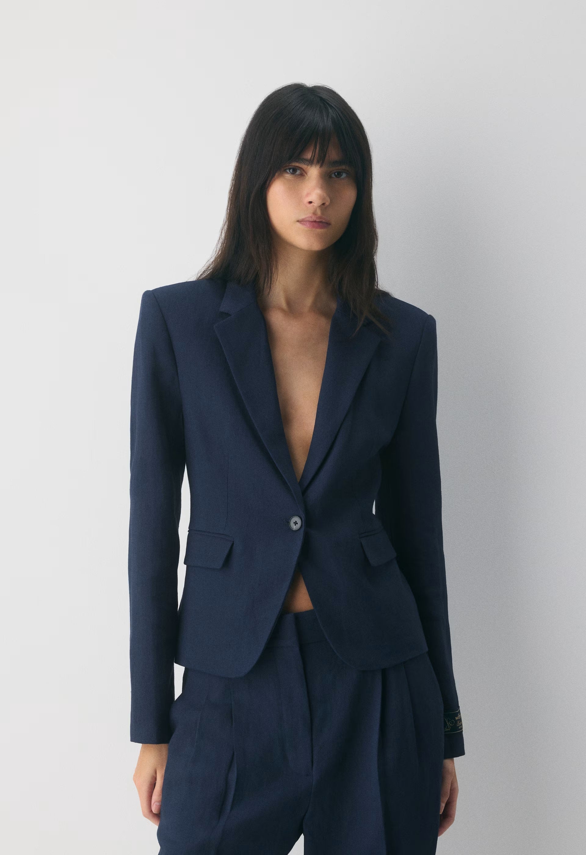 Etiquette Blazer - PowerLinen™ - BLACK/LIGHT BIRCH