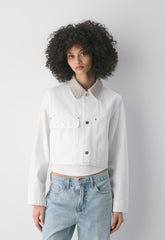 Barnett Lighweight Cropped Chore Jacket - WHITE
