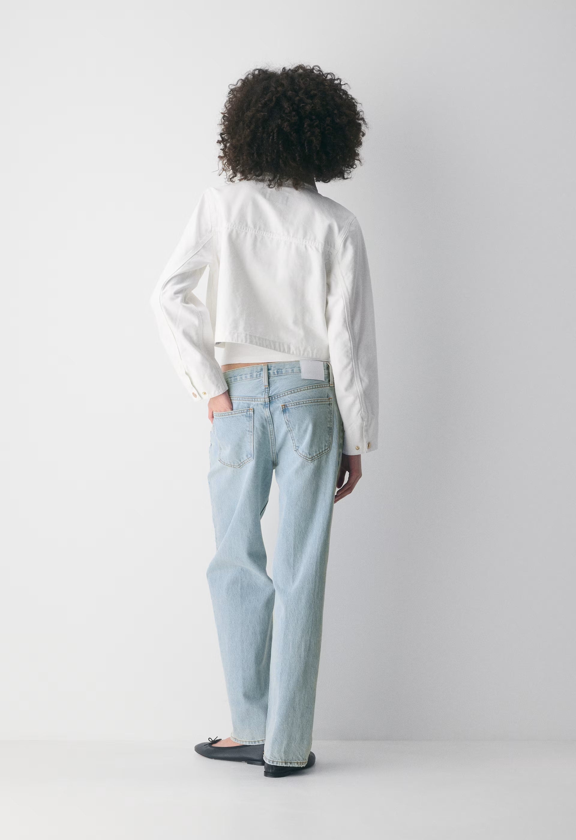 Barnett Lighweight Cropped Chore Jacket - WHITE