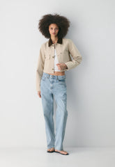 Barnett Lighweight Cropped Chore Jacket - MARCONA BEIGE
