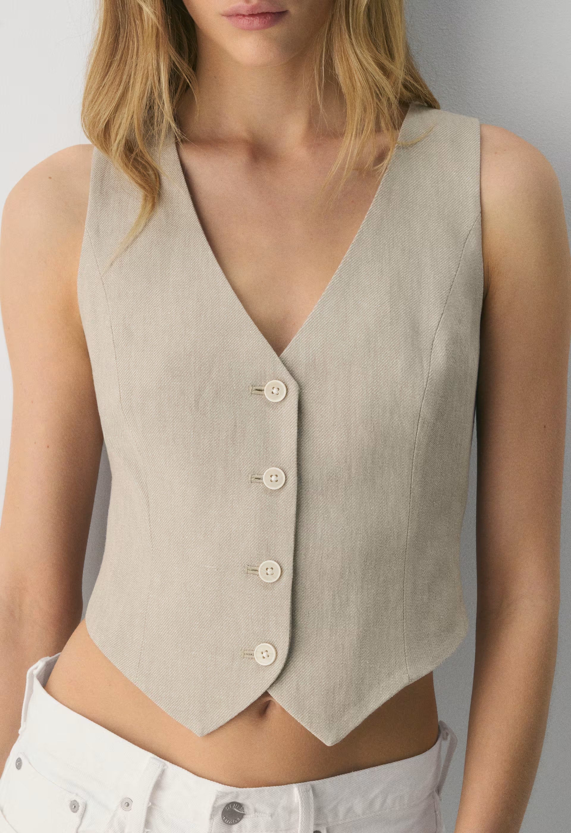 Pacino Vest - PowerLinen™ - UNDYED DARK ECRU