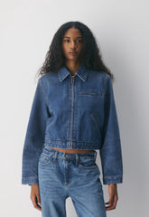 Barkley Lightweight Denim Jacket - VINTAGE DARK BLUE