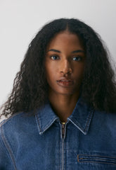 Barkley Lightweight Denim Jacket - VINTAGE DARK BLUE