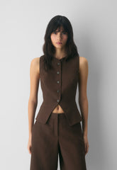 Regal Vest - PowerLinen™ - RICH MOCHA BROWN