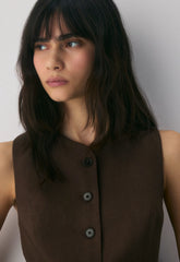 Regal Vest - PowerLinen™ - RICH MOCHA BROWN