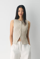 Regal Vest - PowerLinen™ - UNDYED DARK ECRU