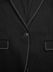 Etiquette Blazer - PowerLinen™ - BLACK/LIGHT BIRCH