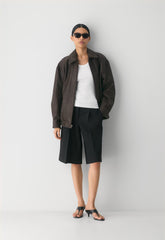 Jones Bomber - Leather - BURNT BROWN