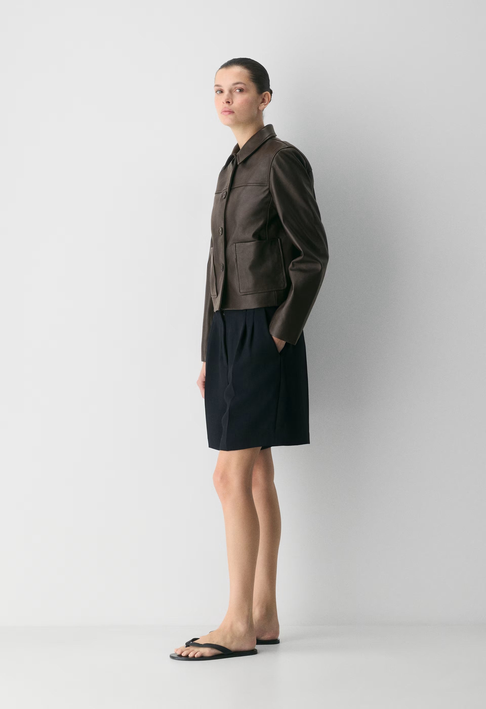 Tori Jacket - Leather - DARK COFFEE