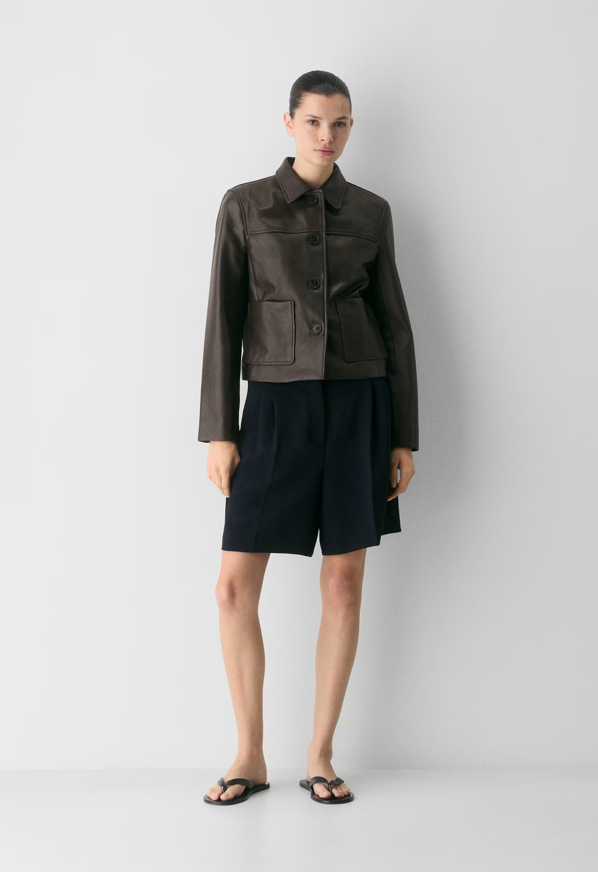 Tori Jacket - Leather - DARK COFFEE