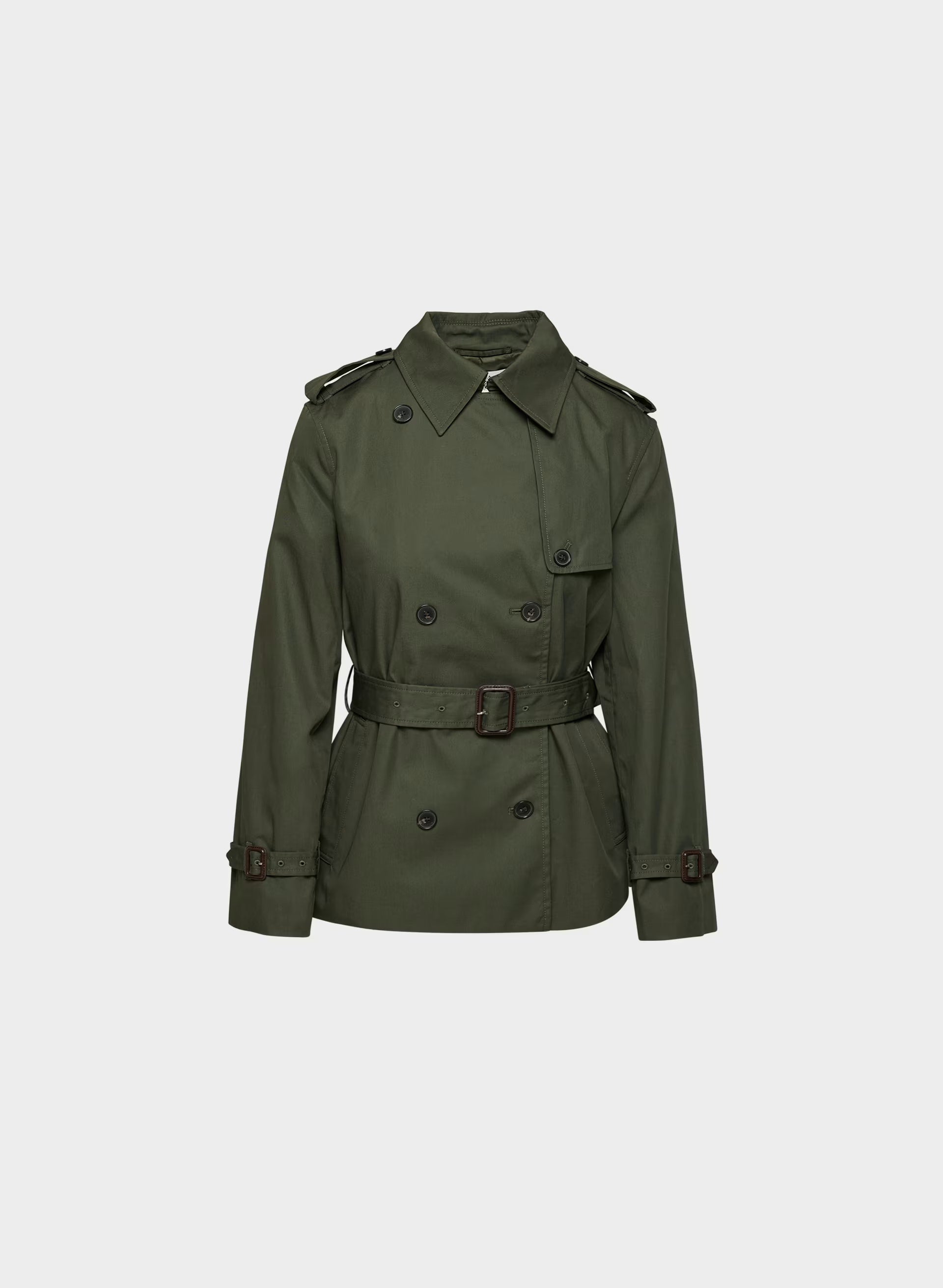 The Finch Short Trench Coat - City Twill - DARK OLIVE