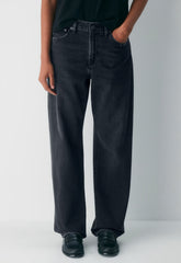 Denim Forum The '90s Marlo Hi-Rise Baggy Jean - BLACK EYELINER