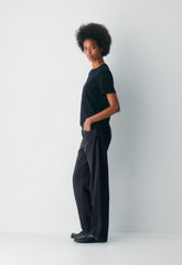 Denim Forum The '90s Marlo Hi-Rise Baggy Jean - BLACK EYELINER