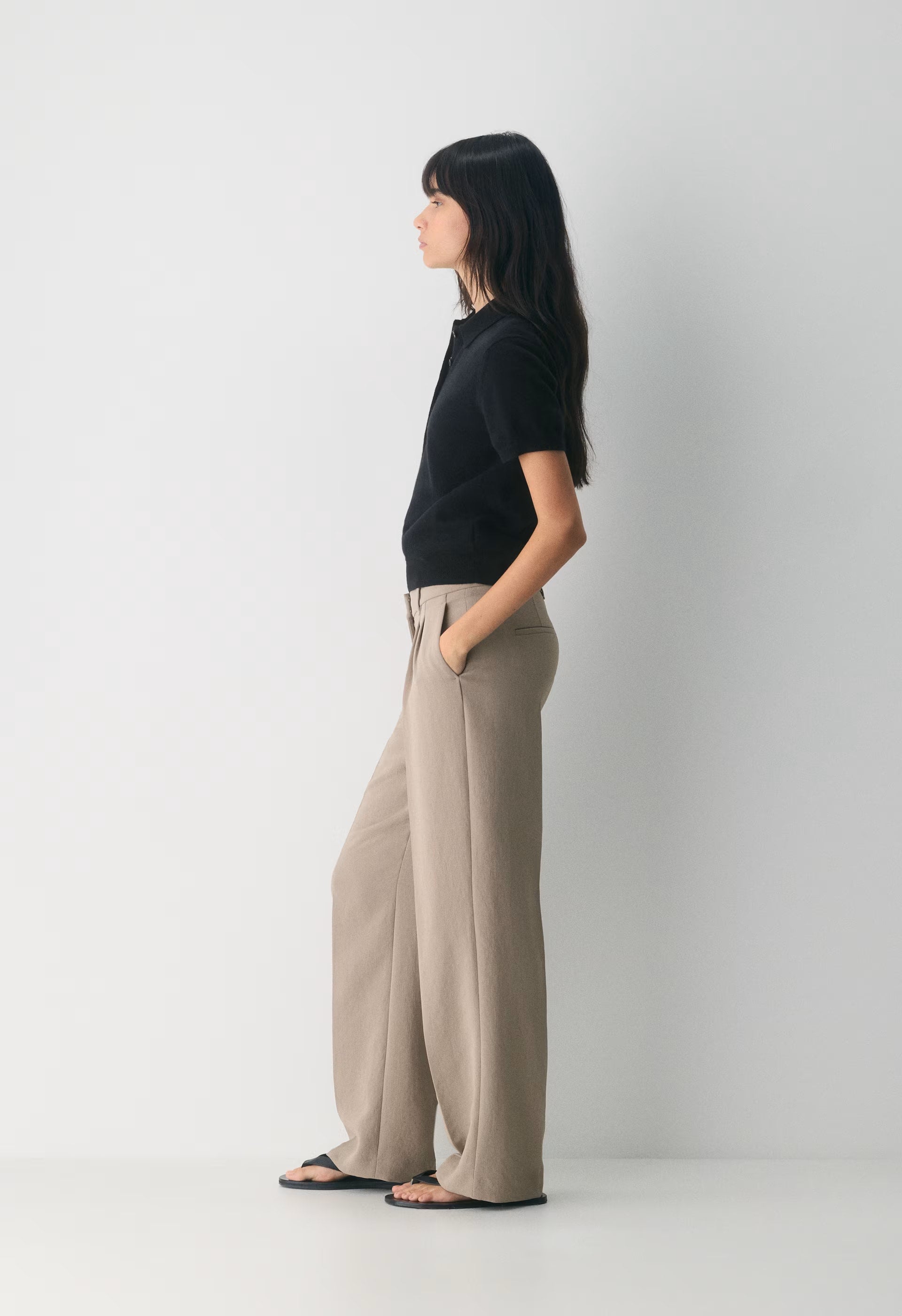 The Effortless Pant™ Lo-Rise - Crepette™ - NOMAD TAUPE