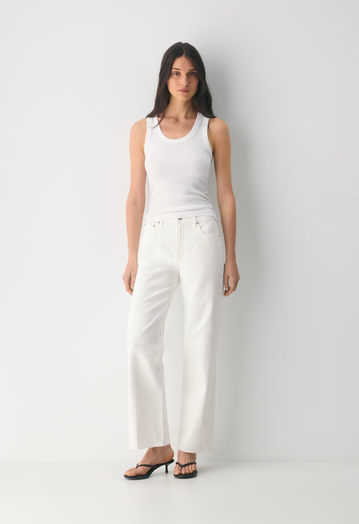 Denim Forum The Farrah Hi-Rise Wide Jean - A LITTLE WHITE LIE