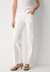 Denim Forum The Farrah Hi-Rise Wide Jean - A LITTLE WHITE LIE