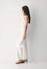 Denim Forum The Farrah Hi-Rise Wide Jean - A LITTLE WHITE LIE