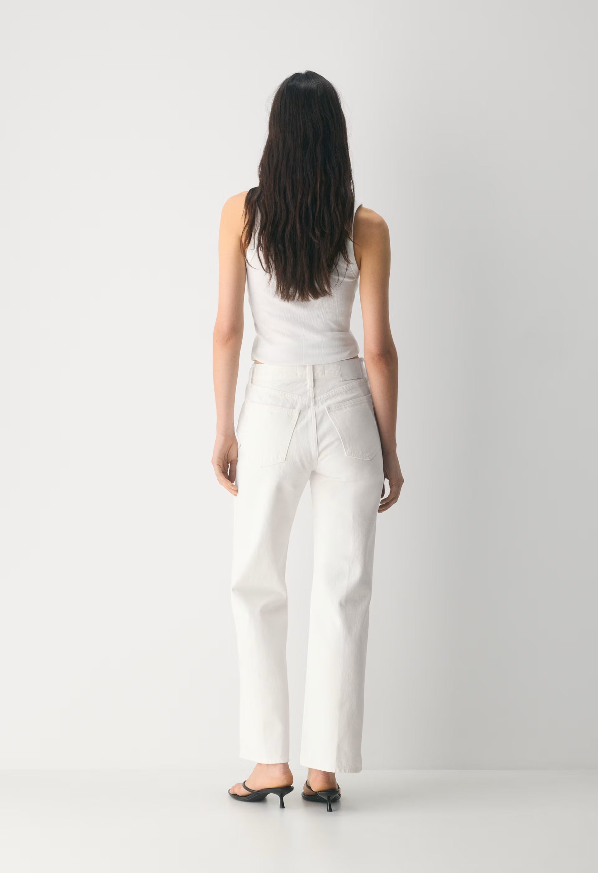 Denim Forum The Farrah Hi-Rise Wide Jean - A LITTLE WHITE LIE