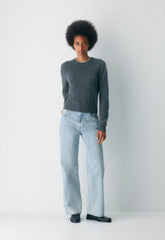Denim Forum The Farrah Hi-Rise Wide Jean - 15 YRS BRL THR BLEU